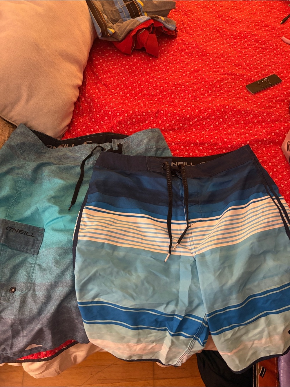 O'Neill Blue and Light Blue Striped Men's Hybrid Shorts